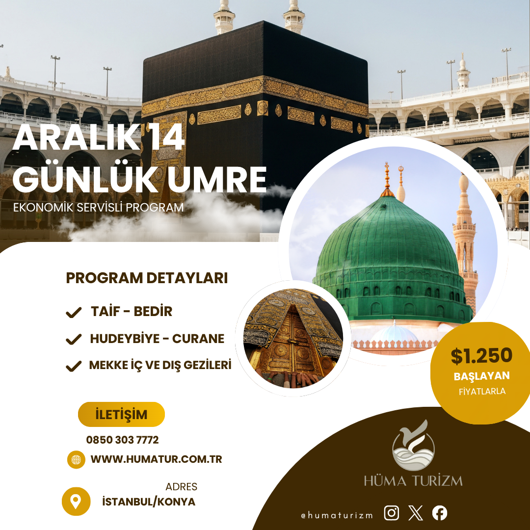 ARALIK AYI 14 GÜNLÜK UMRE PROGRAMI